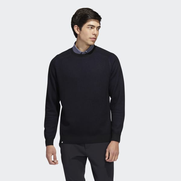 adidas Ultimate365 Tour Flat Knit Crew Golf Sweatshirt Black