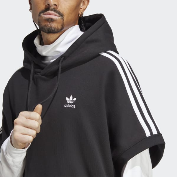 Zwart Adicolor Classics Hoodie met Korte Mouwen