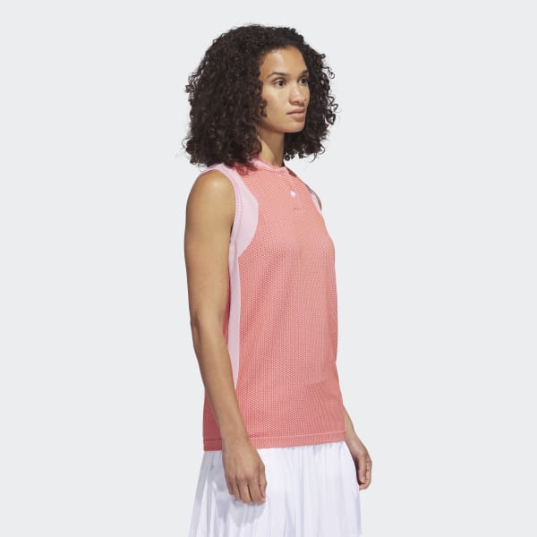 adidas Ultimate365 Tour Sleeveless Primeknit Polo Shirt - Red | Women's ...