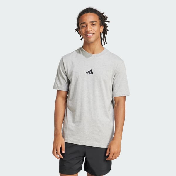 Grau Essentials Small Logo Single Jersey T-Shirt