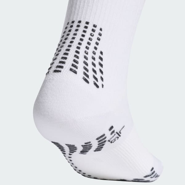 White adidas Football GRIP Printed Crew Performance Socks Light