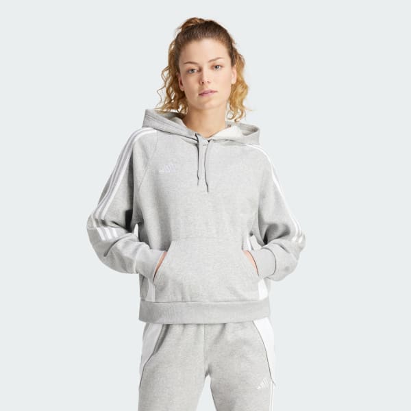 Felpa adidas con cappuccio grigia outlet