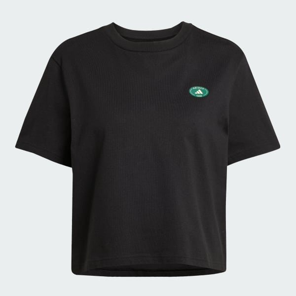 สีขาว เสื้อยืดเทรนนิงพิมพ์ลาย