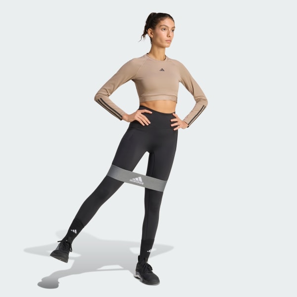 Cafe Playera Corta de Entrenamiento Hyperglam de Manga Larga