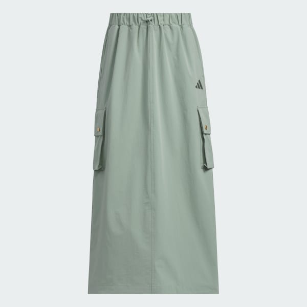 グリーン Luxflow ルーズフィット ウルトラロング丈カーゴスカート