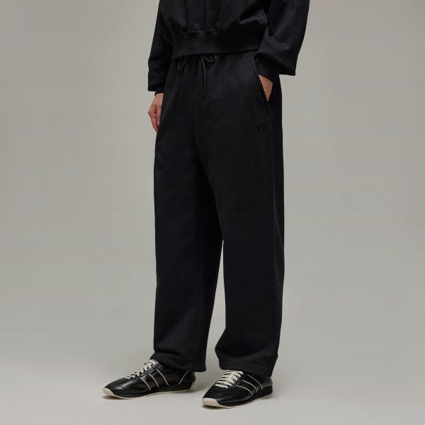 ブラック Y-3 FRENCH TERRY WIDE LEG PANTS