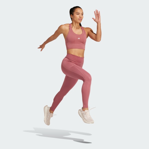 Brassière de running poches Maintien moyen Rose adidas adidas