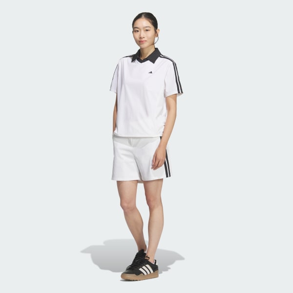 สีขาว เสื้อเชิ้ตแขนสั้นผ้าทอ 3-Stripes