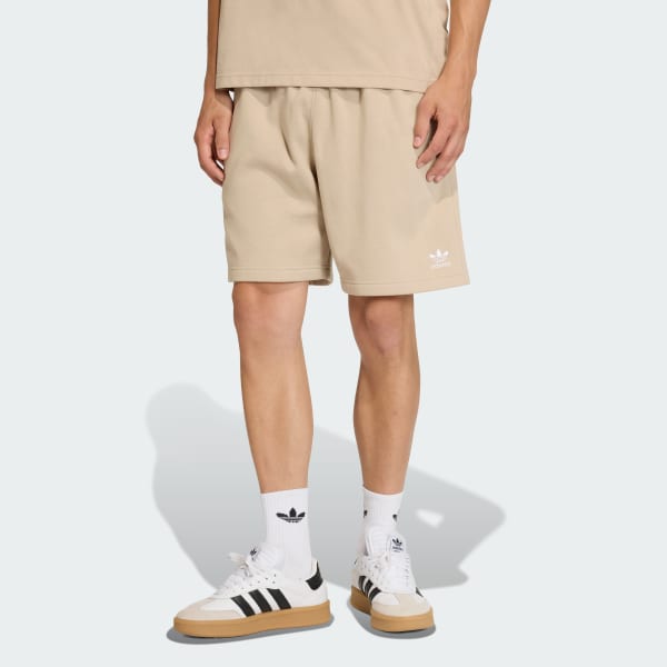 Beige TREFOIL ESSENTIALS 7 inch FLEECE SHORTS