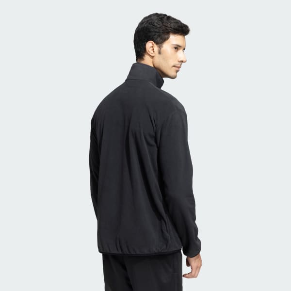 adidas Essentials Full Zip Fleece Track Jacket - Black | adidas India