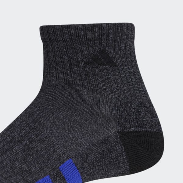 Black Cushioned Color Quarter Socks 3 Pairs