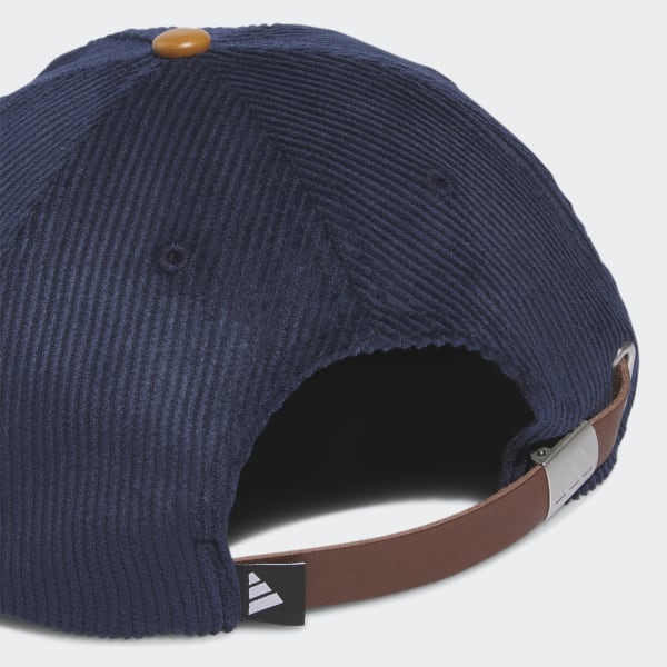 Blue Corduroy Leather Five-Panel Rope Cap