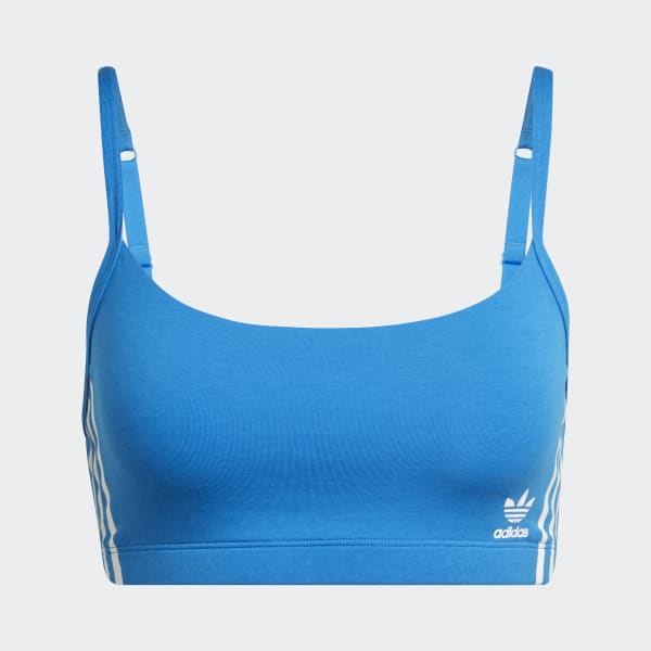 Blue Adicolor Comfort Flex Cotton Scoop Bralette HPO29