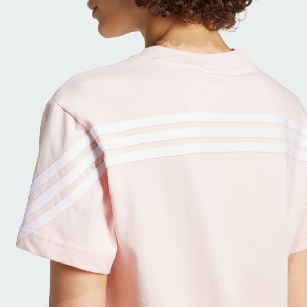 Adidas 3 stripe tee pink new arrivals