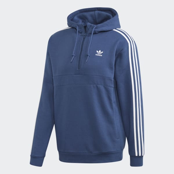 adidas hoodie blue stripes