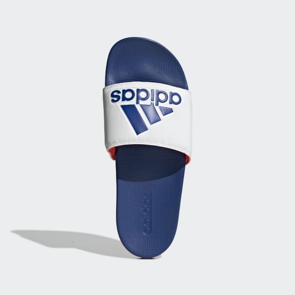 Adidas slippers blue and white new arrivals