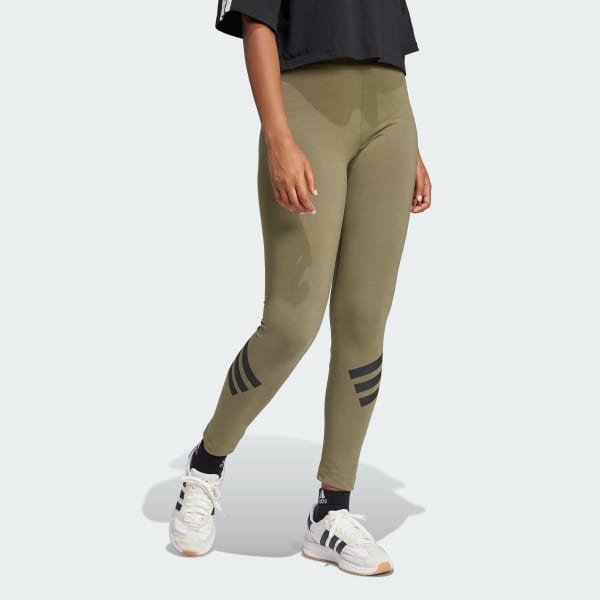 Adidas 3 stripe leggings green store