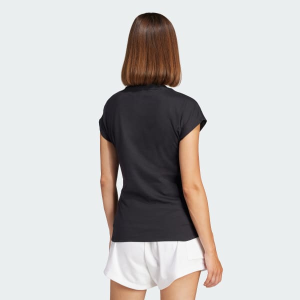 zwart Essentials Linear Katoenen T-shirt