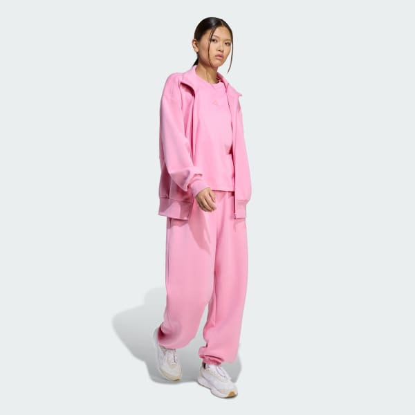 Rosado Chaqueta Soft Lux Holgada Cierre Frontal