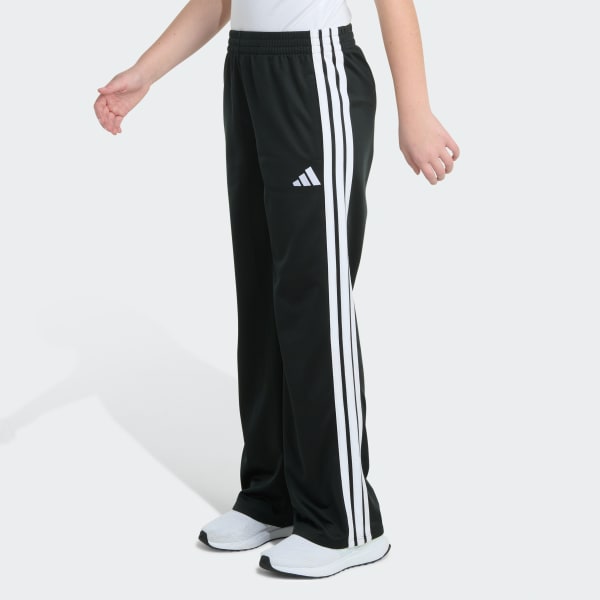 Black Elastic Waistband Tricot Wide Leg Pants

