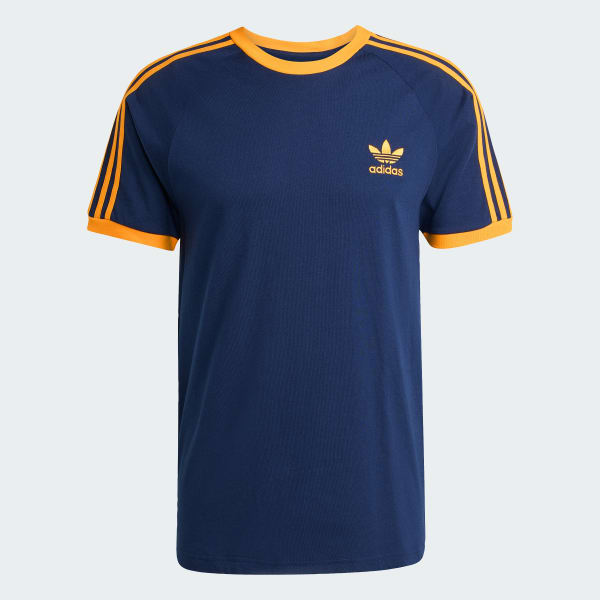Adidas Men Blue And Yellow Adidas California T Shirt Adicolor