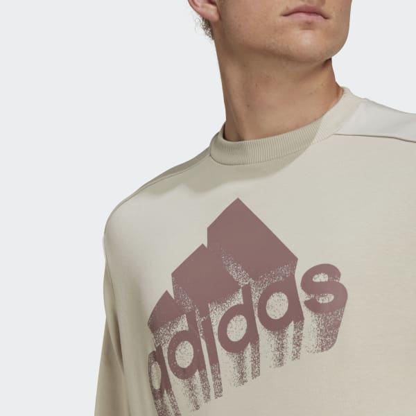 Bege Sweatshirt em Moletão Brand Love Essentials (Unissexo) LA584