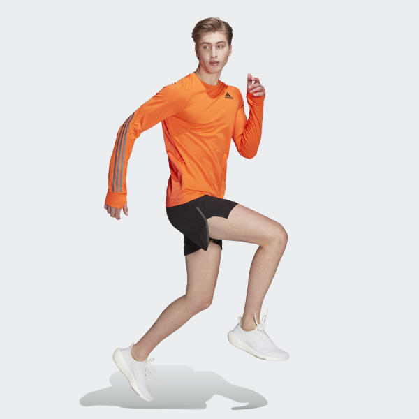 Orange Run Icon Full Reflective 3-Stripes Long-Sleeve Top VE892