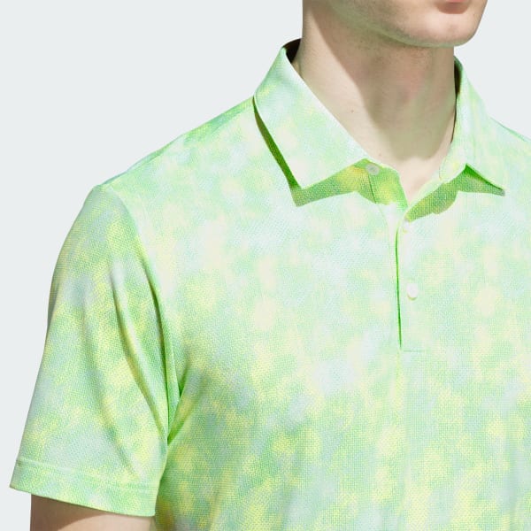 adidas Ultimate365 Textured Print Polo Shirt - Green | Free