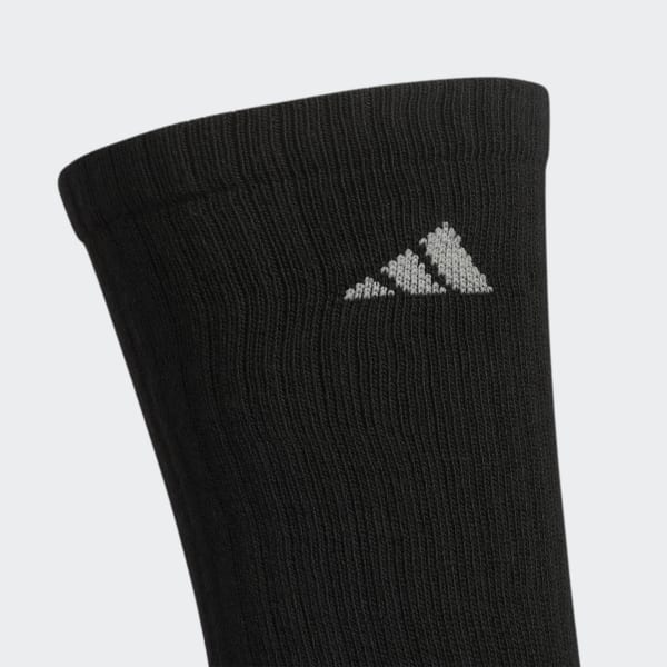 Black Athletic Cushioned Crew Socks 6 Pairs
