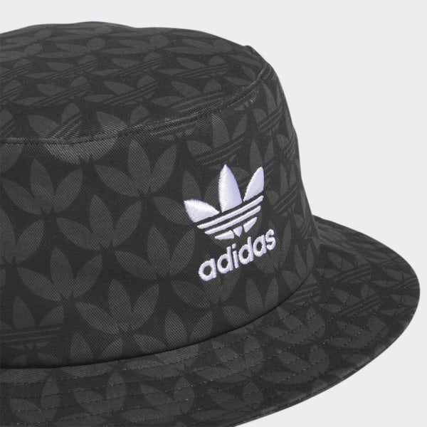 Shop Adidas Originals Trefoil Monogram Bucket Hat GB7949 black