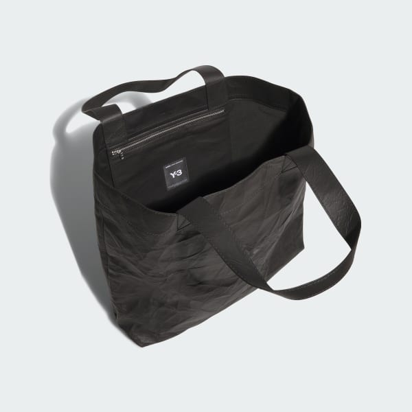 Black Y-3 Leather Tote Bag