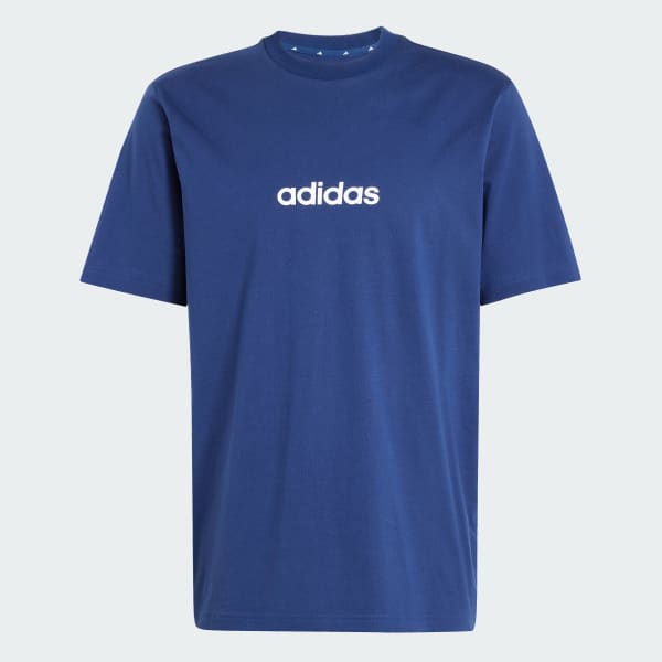 modrá Tričko Essentials Linear Single Jersey 