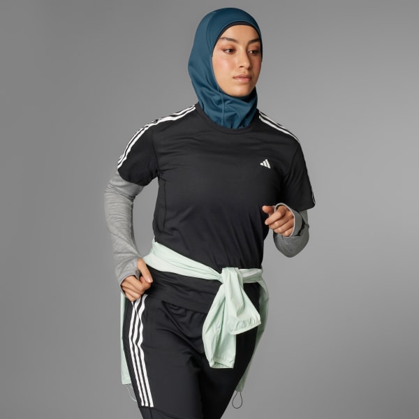 Negro Playera Own the Run 3 Franjas