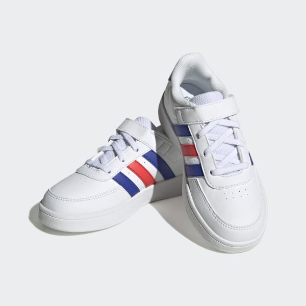 White Breaknet Lifestyle Court Elastic Lace and Top Strap Shoes
