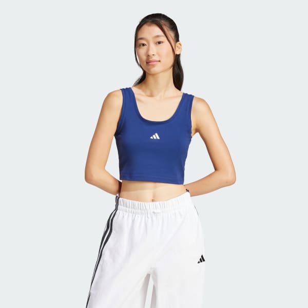 売れ筋商品|||アディダス カットソー トップス レディース Women's Essentials Small Logo Cotton Tank Top White/black adidas Essentials Small Logo Cotton Lifestyle Tank Top