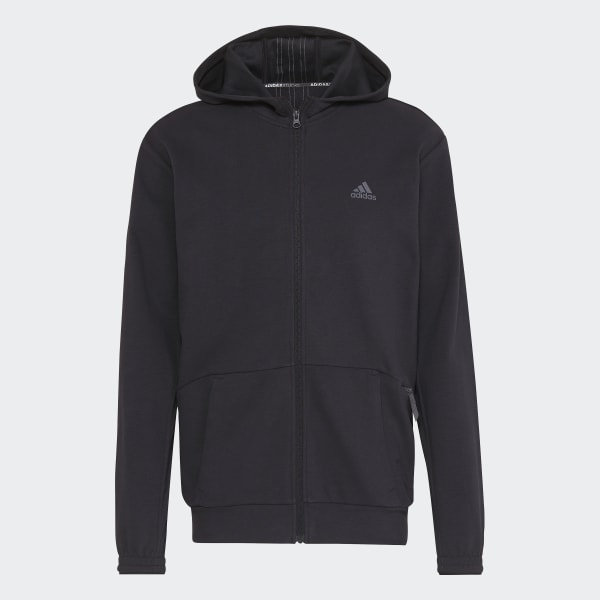 Svart AEROREADY Yoga Full-Zip Hettegenser ID021
