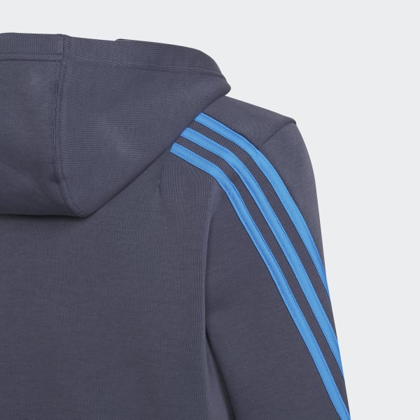 Blue Future Icons 3-Stripes Full-Zip Hoodie