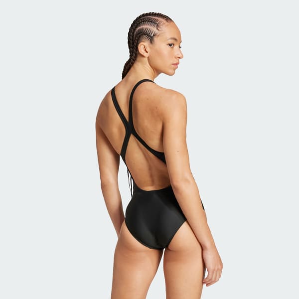 Μαύρο 3-Stripes C-Back Swimsuit