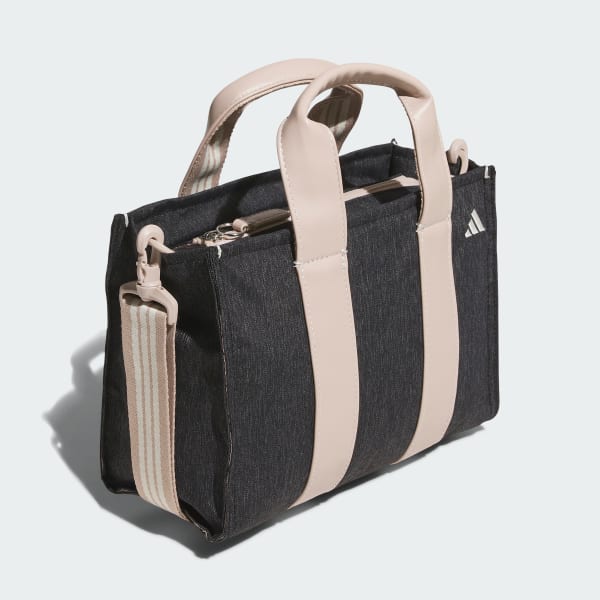 Black Denim-Look Heather Round Tote Bag