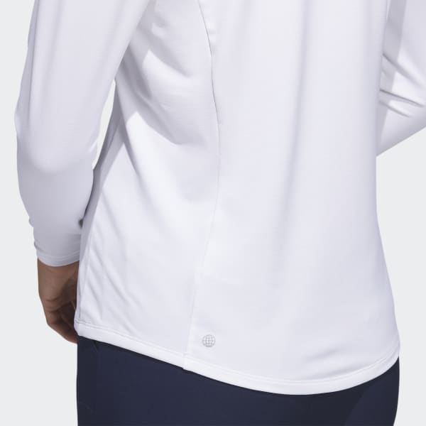 Hvit Quarter-Zip Long Sleeve Golf Poloskjorte