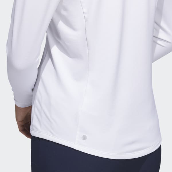 Hvid Quarter-Zip Long Sleeve Golf polotrøje