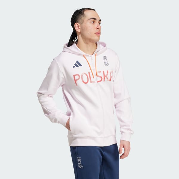 ruzová Sportovní bunda Poland Full-Zip