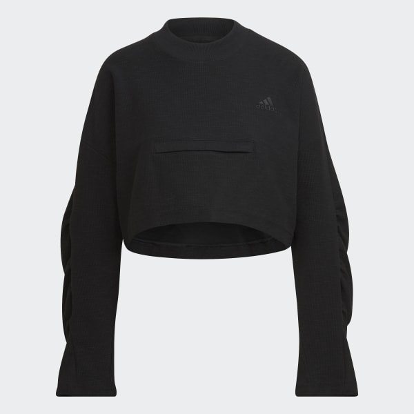 noir Sweat-shirt adidas Sportswear Yoga Crop Crew