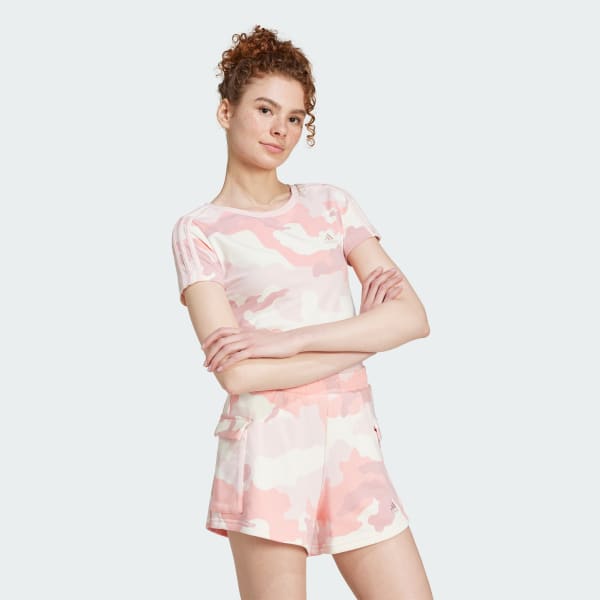 Pink Essentials 3-Stripes Camo Print Baby Tee