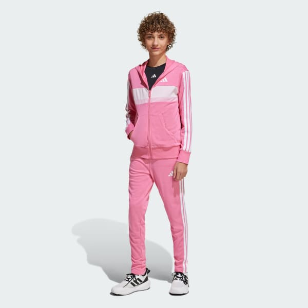 Pink Seasonal Essentials Tiberio 3-Stripes French Terry Track Suit Kids