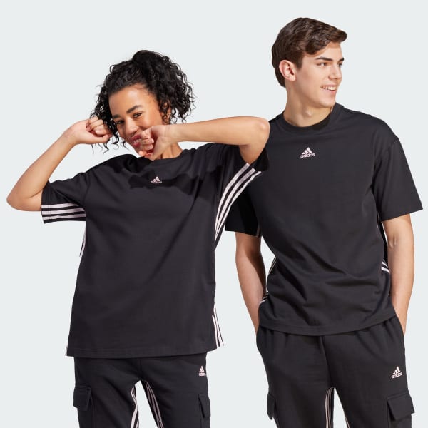 adidas Dance 3 Stripes Cotton Boyfriend Tee Black adidas Turkiye