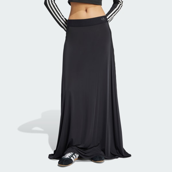 Siyah Adicolor Sheer 3-Stripes Uzun Etek