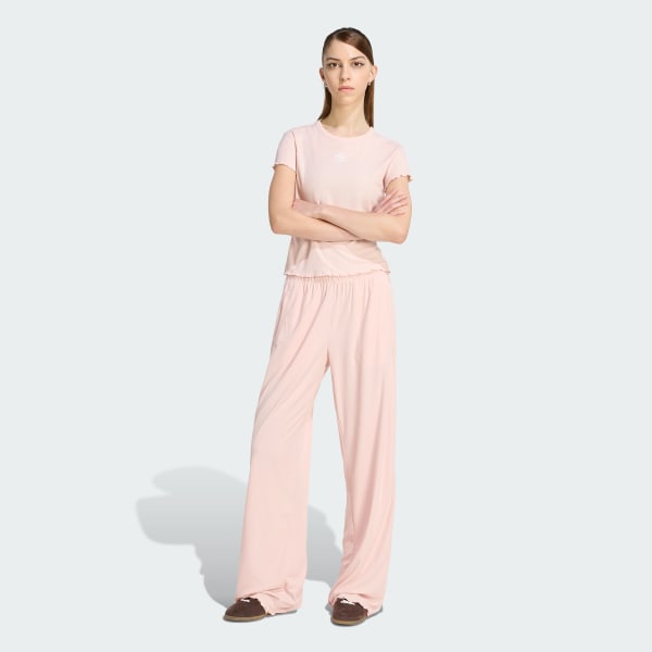 Pink ESSENTIALS SCALLOPED EDGE BABY TEE