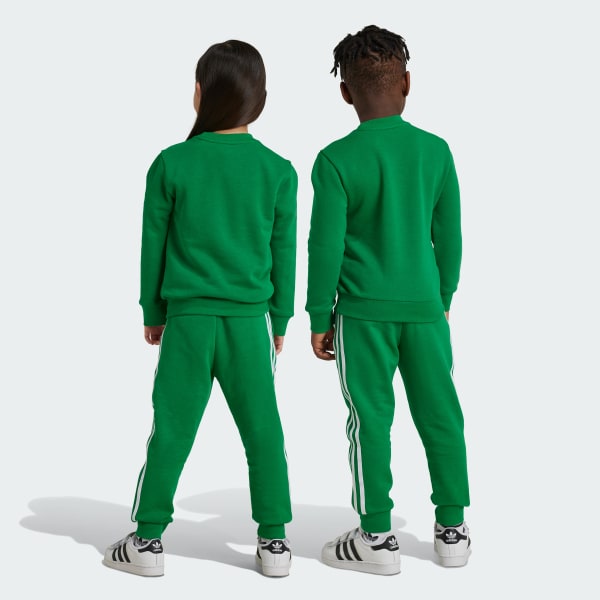 Green Adicolor Crew Set Kids