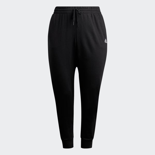Black Essentials French Terry Logo Pants (Plus Size)
